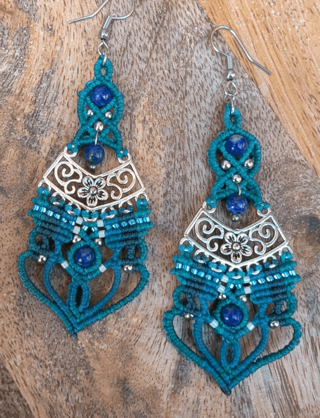Boucles "Glorieuses" bleues avec lapis lazuli