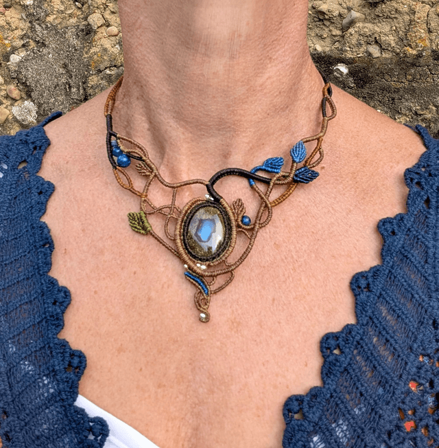 Collier avec Opale Boulder d'Australie