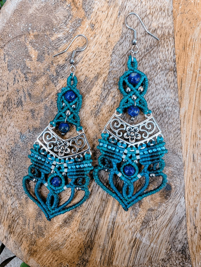 Boucles &quot;Glorieuses&quot; bleues avec lapis lazuli