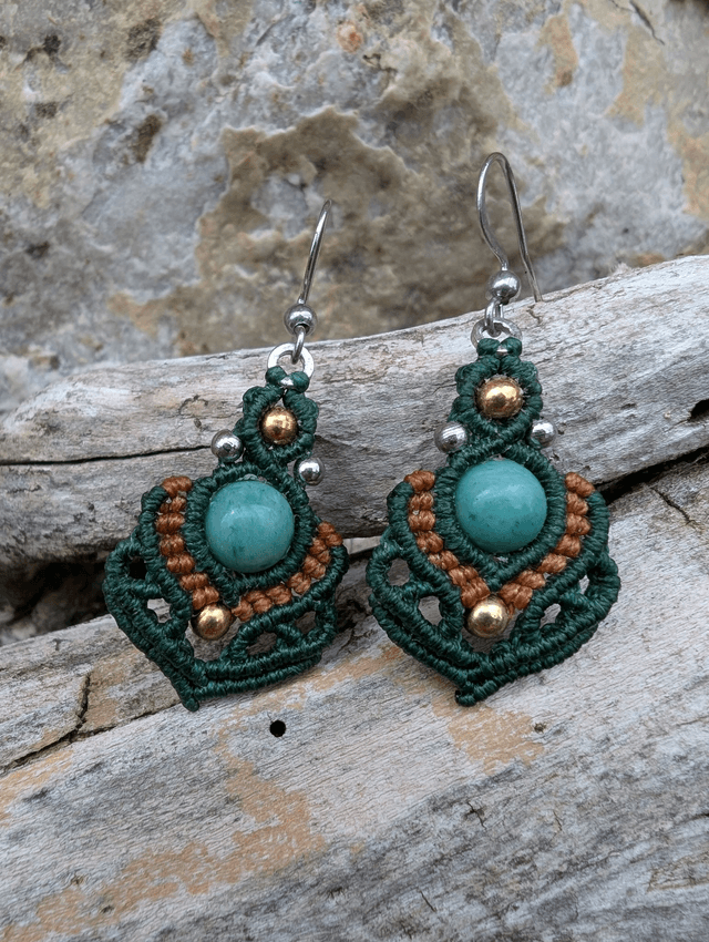 Boucles &quot;Mademoiselle&quot; vert/brun